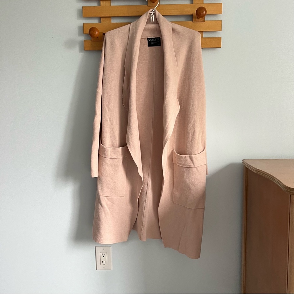 Twelfth Love Open Duster Cardigan - Light Pink